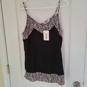 Maternity Leopard trim tank, NWT